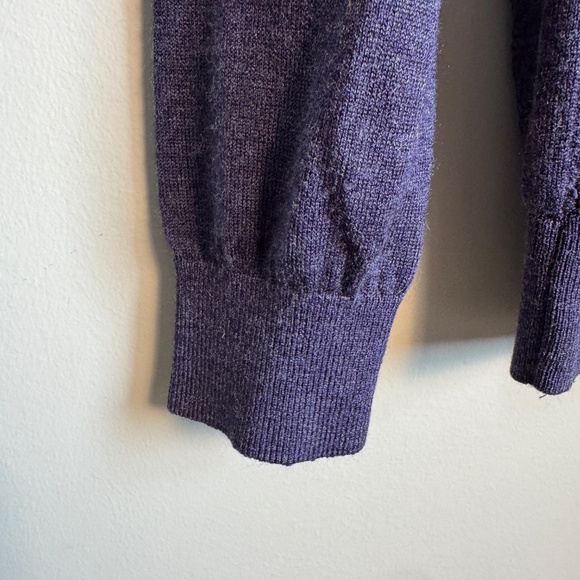 Britches Mens Merino Wool Blend Long Sleeve Textured Front Sweater Purple Large - Picture 3 of 13